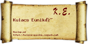 Kulacs Euniké névjegykártya